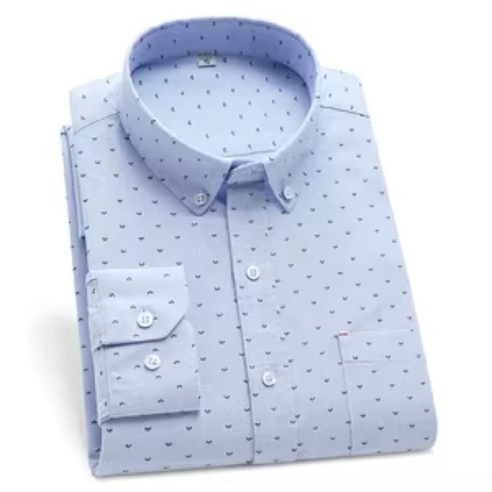 Zara Light Blue Dress Shirt with Subtle Pattern